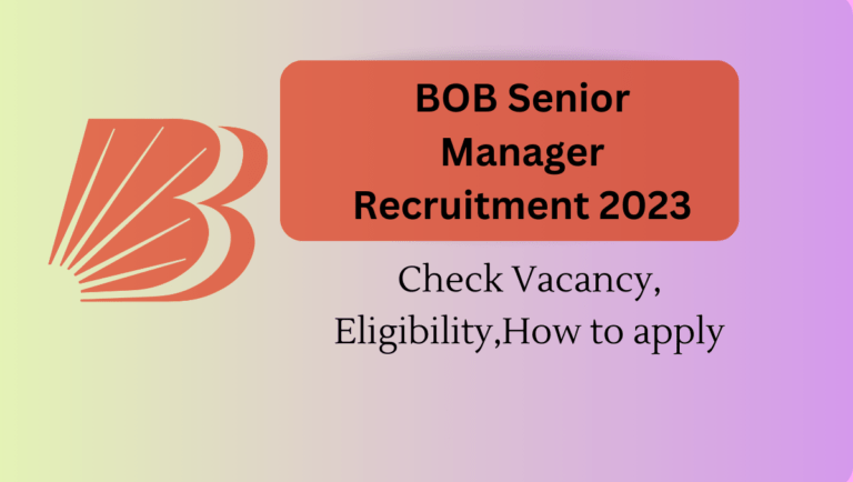 BOB Senior Manager Recruitment 2023