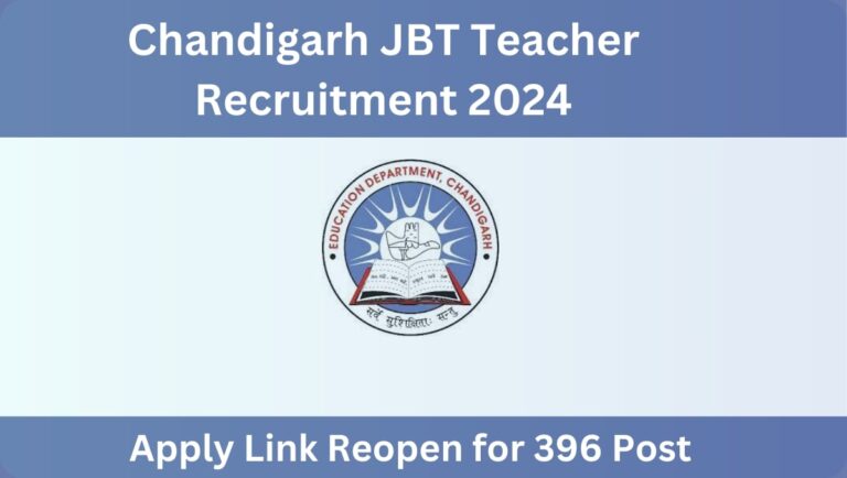 Chandigarh JBT Teacher Recruitment 2024