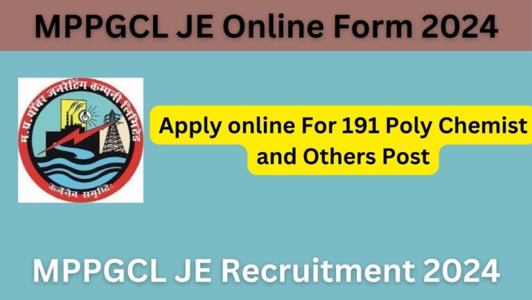 MPPGCL JE Online Form 2024