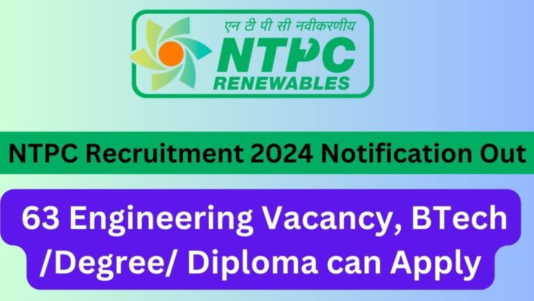 NTPC Recruitment 2024 Notification Out