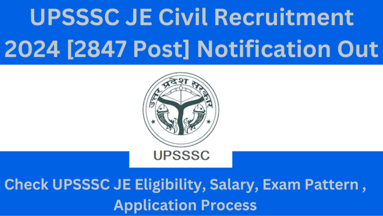 UPSSSC JE Civil Recruitment 2024