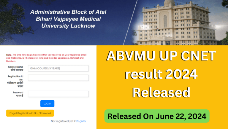 ABVMU UP CNET result 2024