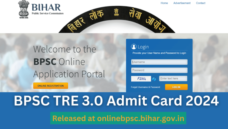 BPSC TRE 3.0 Admit Card 2024