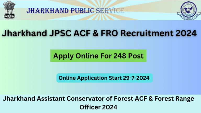 Jharkhand JPSC ACF & FRO Recruitment 2024