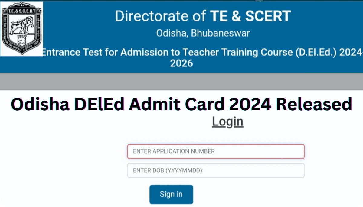 Odisha DElEd Admit Card