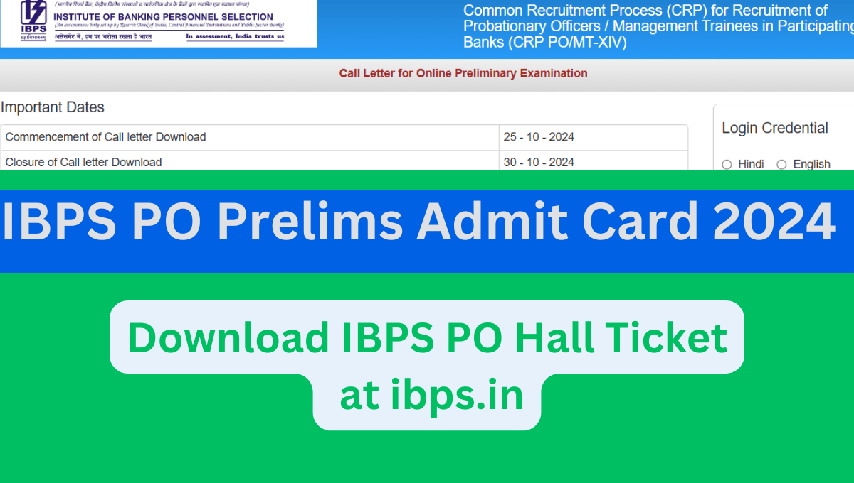 IBPS PO Prelims Admit Card 2024