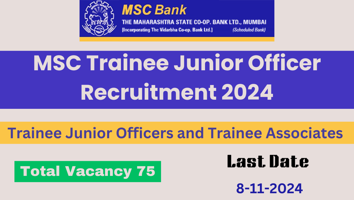 MSC Trainee Junior Officer Recruitment 2024