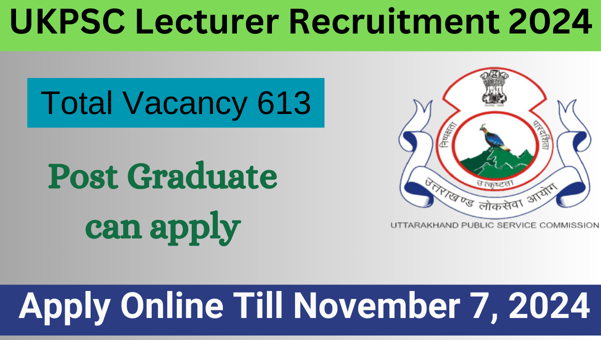 UKPSC Lecturer Recruitment 2024