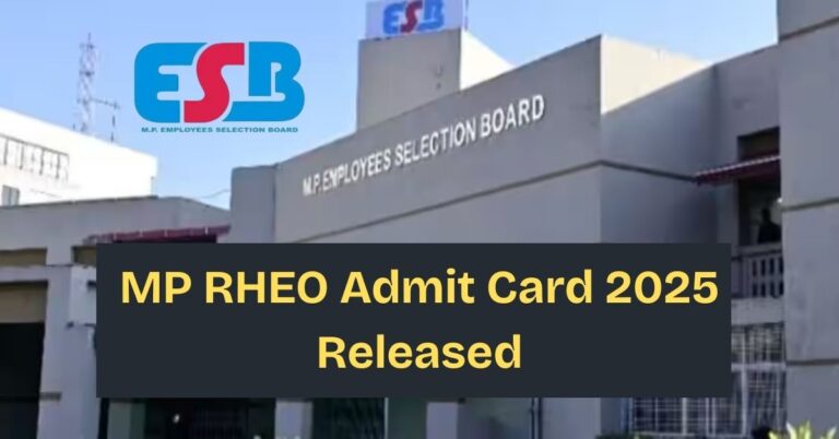MP RHEO Admit Card 2025 Released