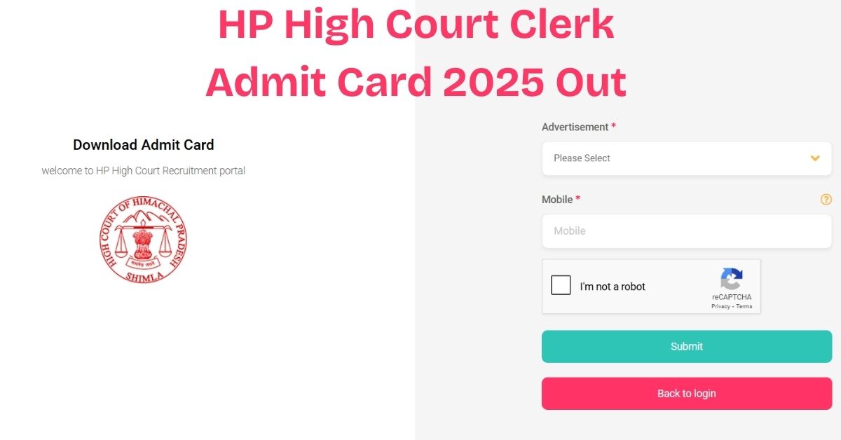 HP High Court Clerk Admit Card 2025