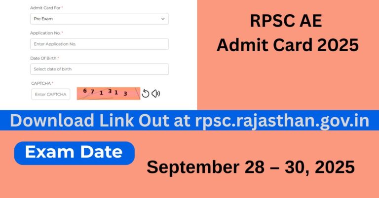 RPSC AE Admit Card 2025