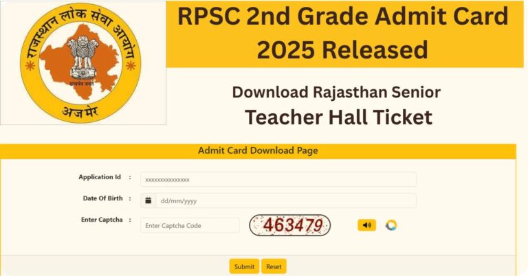 RPSC 2nd Grade Admit Card 2025