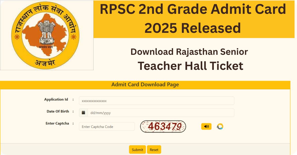 RPSC 2nd Grade Admit Card 2025