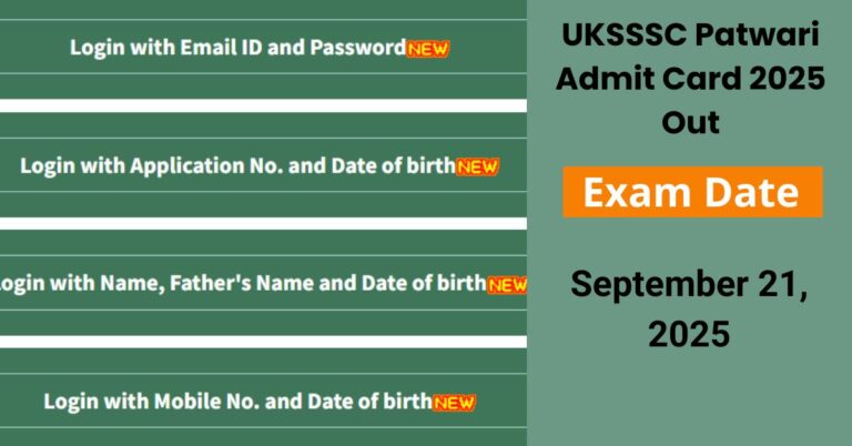 UKSSSC Patwari Admit Card 2025