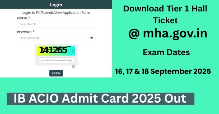 IB ACIO Admit Card 2025
